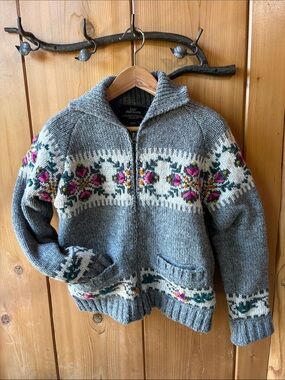 Lost Horizons Women’s Wool Embroidered Full-zip Lined Sweater/Jacket-XS